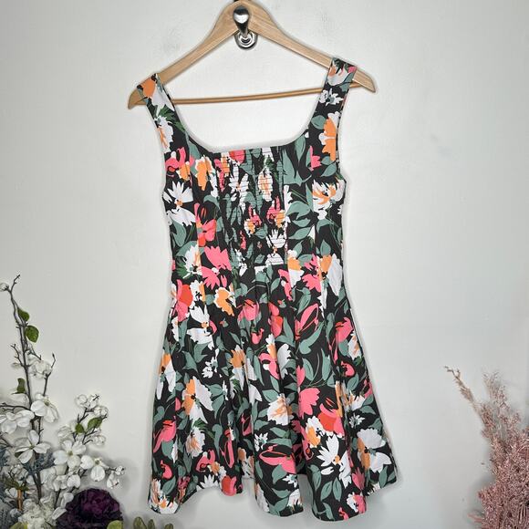 ANTHROPOLOGIE Sweetheart Floral Mini Dress Black Pink Sz XS {XX43} - Picture 6 of 8